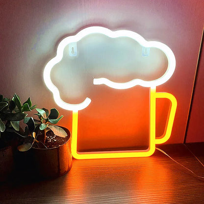 LED Beer Mug Neon Light