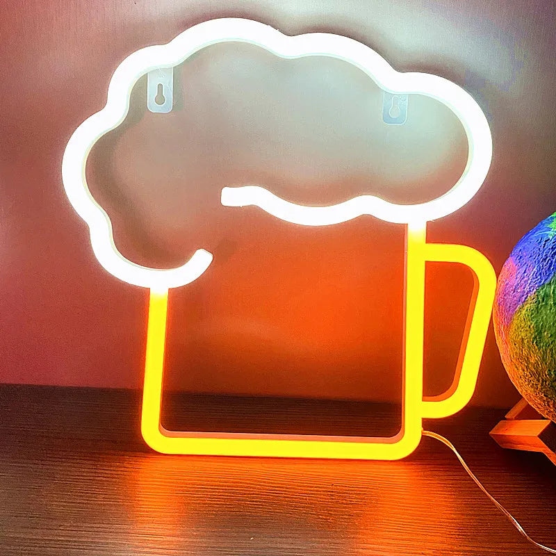 LED Beer Mug Neon Light